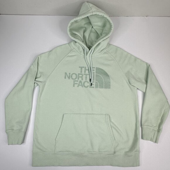 The North Face Women’s Mint Green Half Dome Hooded Long Sleeve Sweatshirt L/C44 - Picture 5 of 16